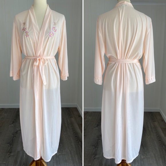 Vintage SINDRELLA Peach Robe Bridal Boudoir - Picture 2 of 7